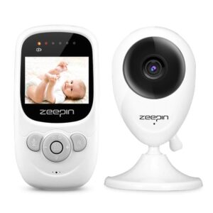 Babyphone mit Kamera SP880 Digitales Wireless Babyfon mit 2,4"LCD Display (Gegensprechfunktion, Nachtsicht, Temperatursensor, Schlaflieder) Babymonitor weiSS