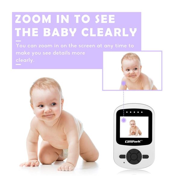 Babyphone mit Kamera und Monitor/2.4 Zoll LCD drahtlose Übertragung ( Schlafmodus, Nachtsicht, Temperatursensor, Schlaflieder )